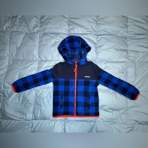 Lands’ End Boys Fleece Hooded Zip Jacket Size XS 4-5